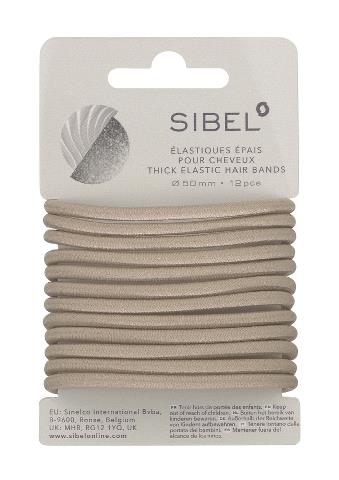 SIBEL Lazos Elásticos Negro Grueso 12pcs